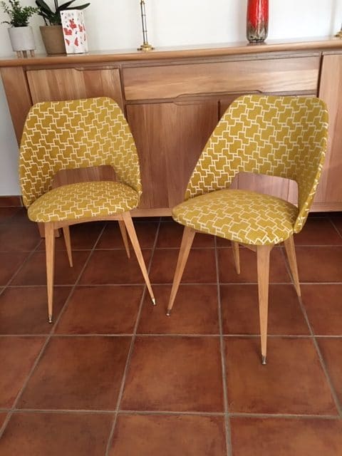 chaises pieds compas vintage 