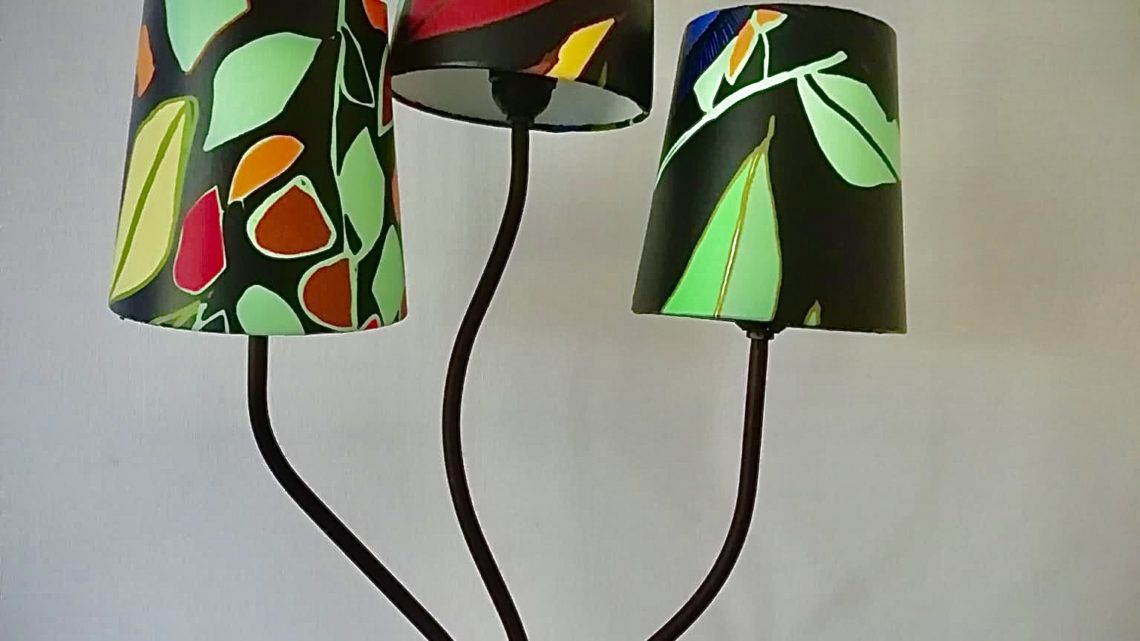 Lampe style floral 3 branches