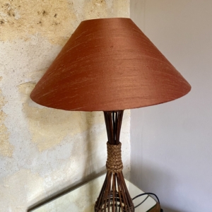 Abat-jour comique en soie sauvage – couleur terre de Sienne